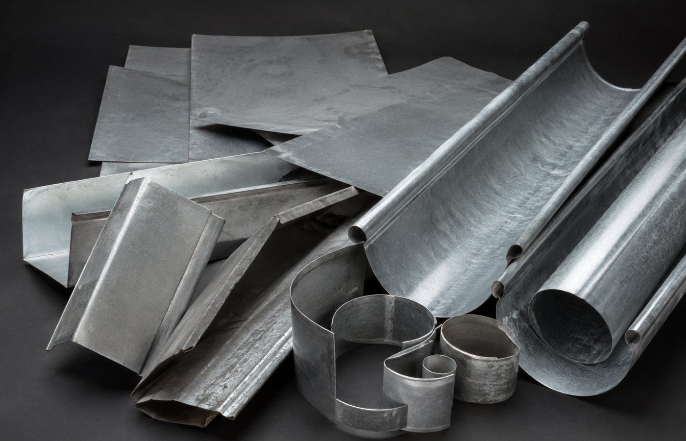 Gemischter Metallschrott aus Rohren, Profilen und Blechen